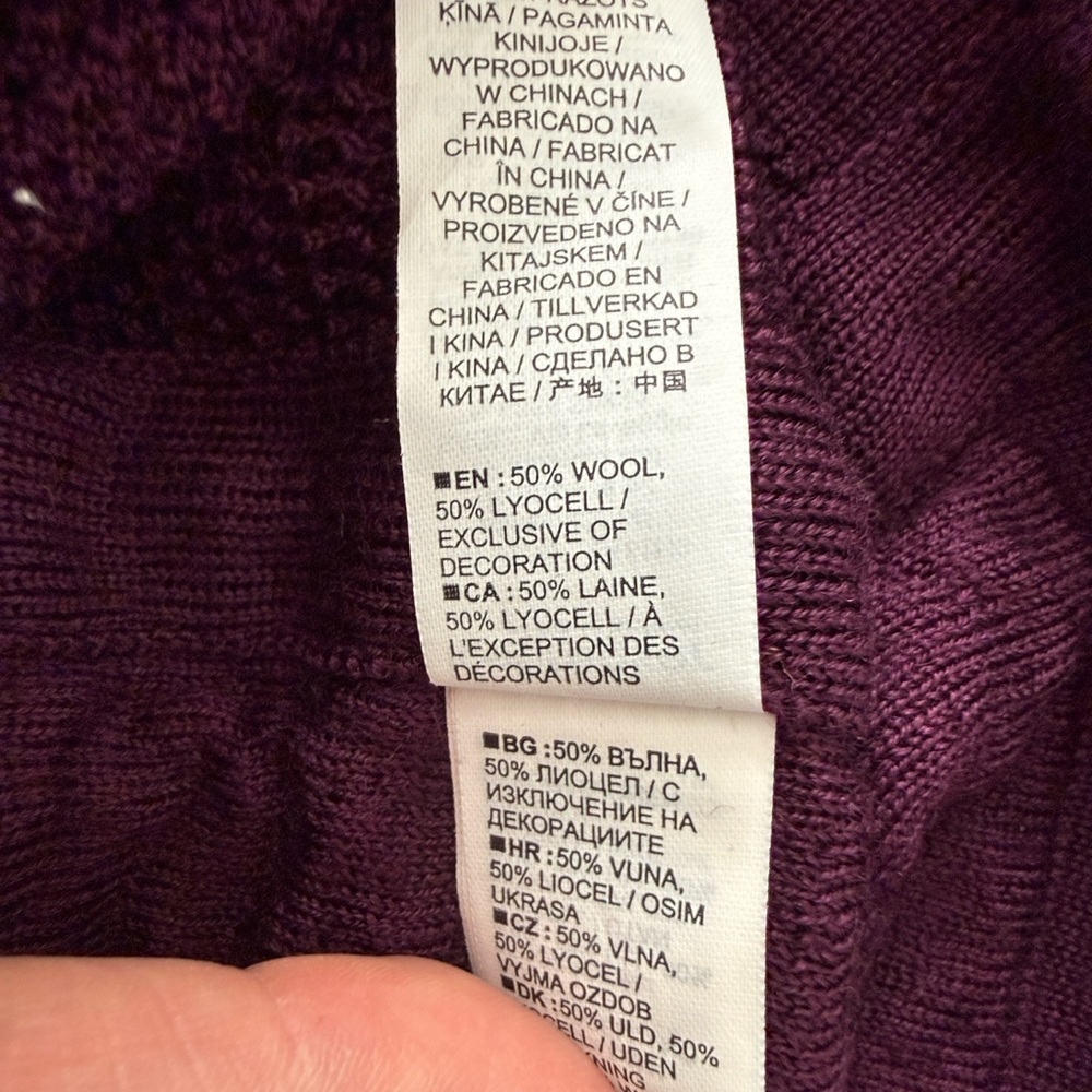 Icebreaker Purple Zoneknit Explore Merino Wool Blend Zip Hoodie Jacket - Picture 9 of 12